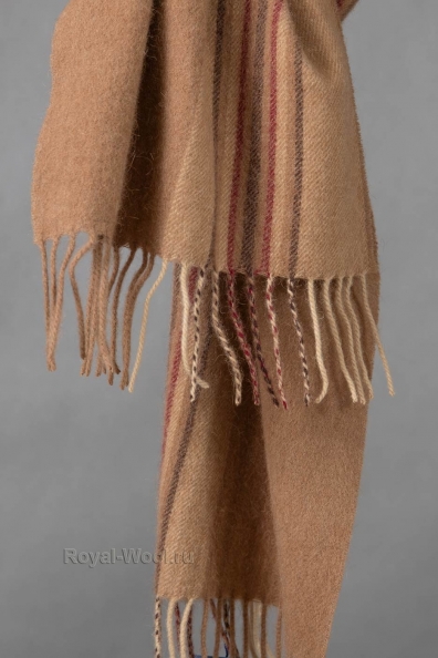 Шарф из верблюжьей шерсти в полоску 194-10-4