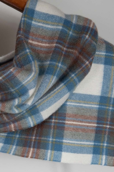 Шарф кашемировый мужской голубая и белая клетка 760-13-M