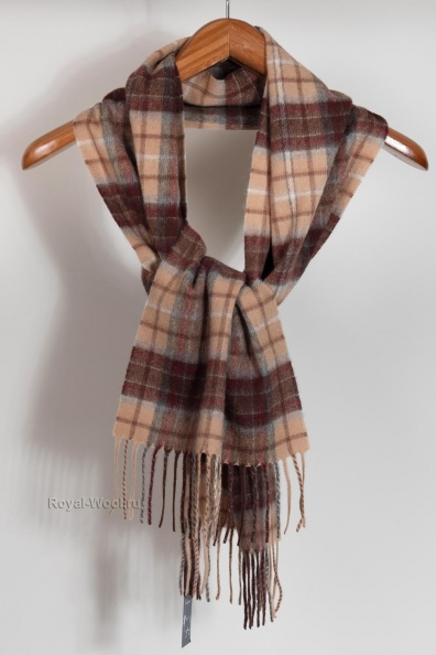 Кашемировый шарф в бежевую клетку 760-9-M