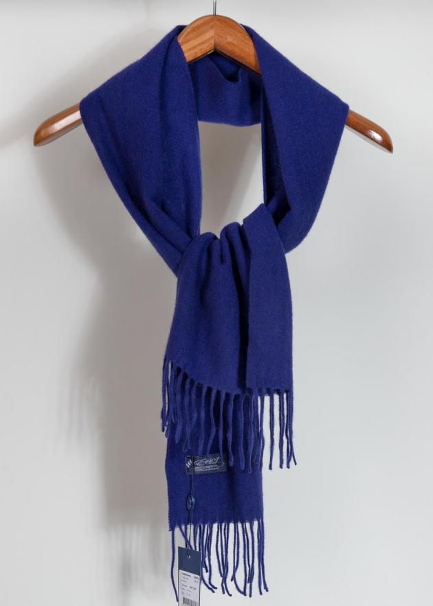 Синий кашемировый шарф фото2