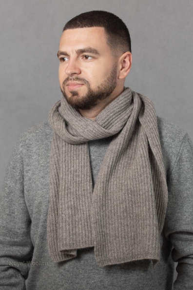Шарф из шерсти яка зимний вязаный 196-1