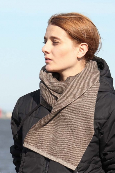 Шарф шерстяной зимний коричневый 196-UL-14