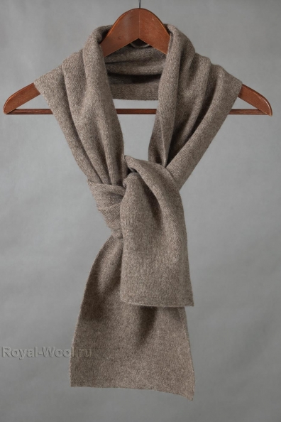 Шарф темно-бежевый шерсть яка 196-5-UL