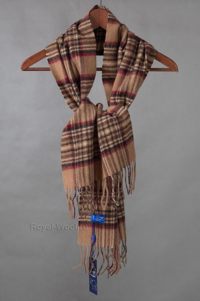 Шарф из верблюжьей шерсти в клетку 194-10-3