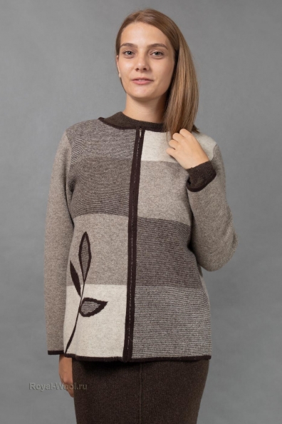 Женский джемпер на молнии с рисунком 1921-60-1M