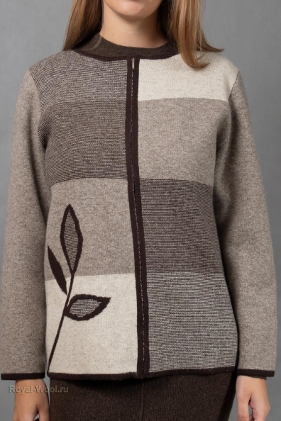 Женский джемпер на молнии с рисунком 1921-60-1M