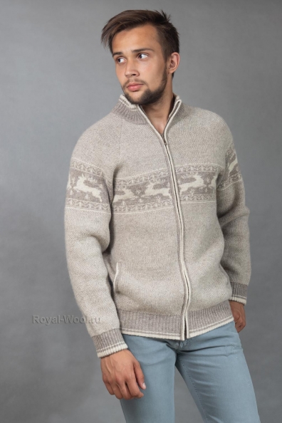 Шерстяной джемпер с оленями 402-2-NFM