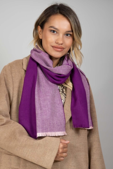 Шерстяной фиолетовый шарф 490-84-MT
