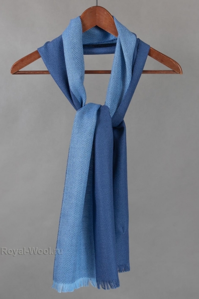 Шерстяной голубой шарф 490-82-MT