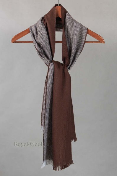 Шерстяной коричневый шарф кашне 490-87-MT