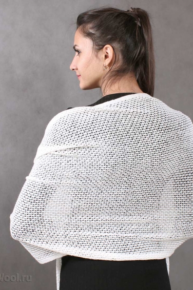 Шерстяной палантин белый 60х180 490-5MT