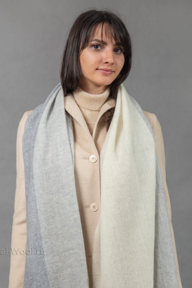 Палантин двухцветный из монгольской пряжи 490-8MT