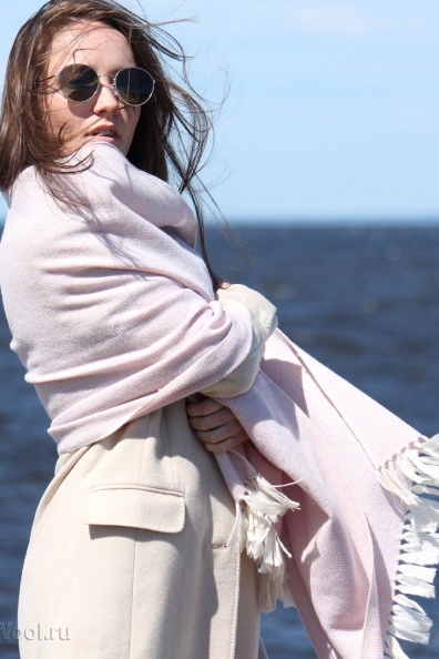 Шерстяной палантин розовый 70х200 арт.490-2MT