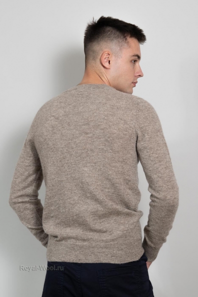 Мужской серый пуловер из овечьей шерсти 402-3-NF