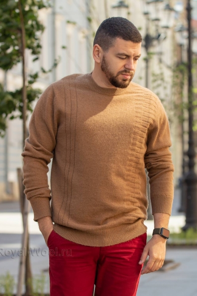 Шерстяной тонкий джемпер с узором 190-BB-2