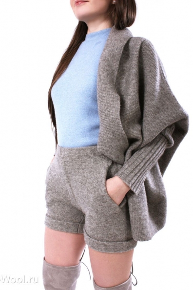 Шорты женские серые с карманами 183-3-1