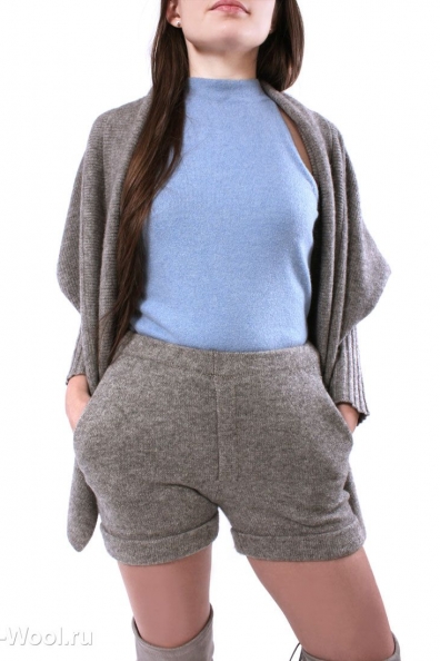 Шорты женские серые с карманами 183-3-1