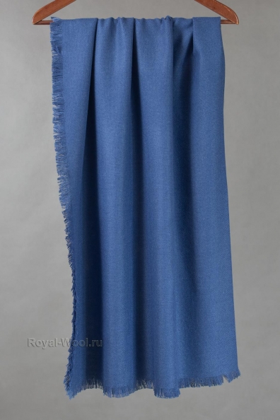 Синий женский платок монгольская шерсть 100% 490-4-5MT