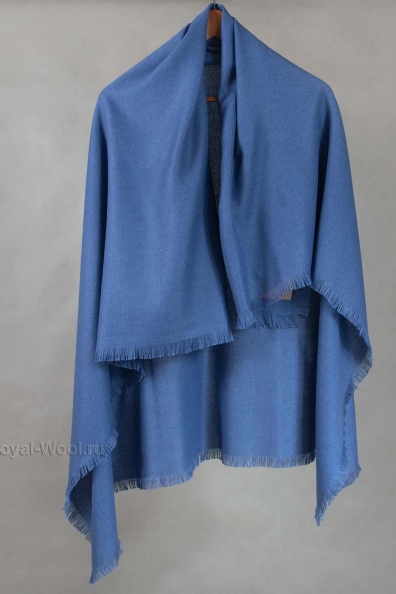 Синий женский платок монгольская шерсть 100% 490-4-5MT