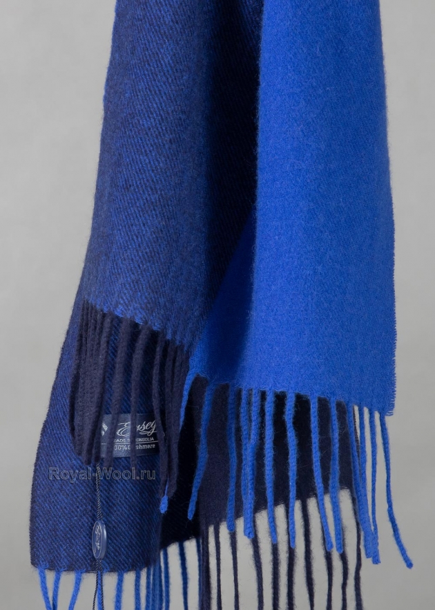 Кашемировый синий шарф