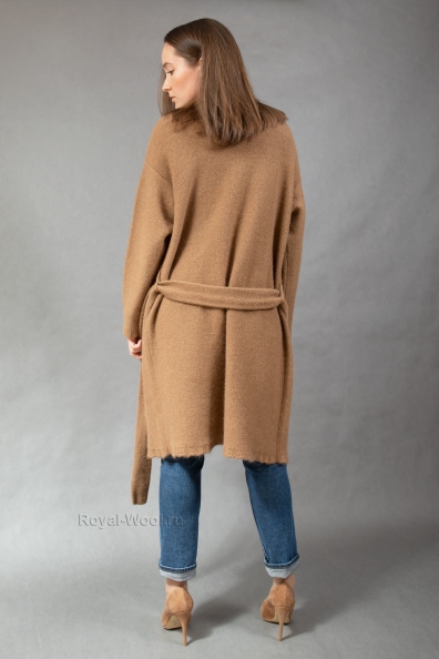 Стильное оригинальное пальто из верблюжки 192-U-1