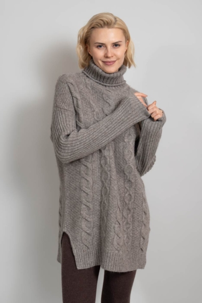 Свитер-туника с объемным декором 1921-35-M