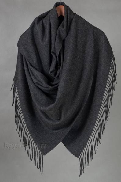 Палантин кашемир мужской темный графит 154-5-7M