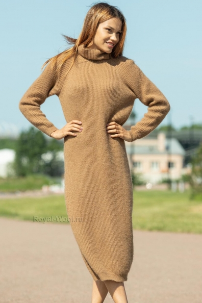 Теплое платье из верблюжьей шерсти арт.192-74-NR