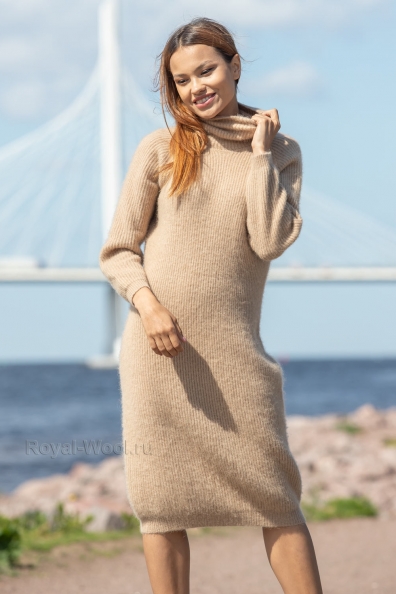 Теплое платье верблюжья шерсть арт.192-74-1NR