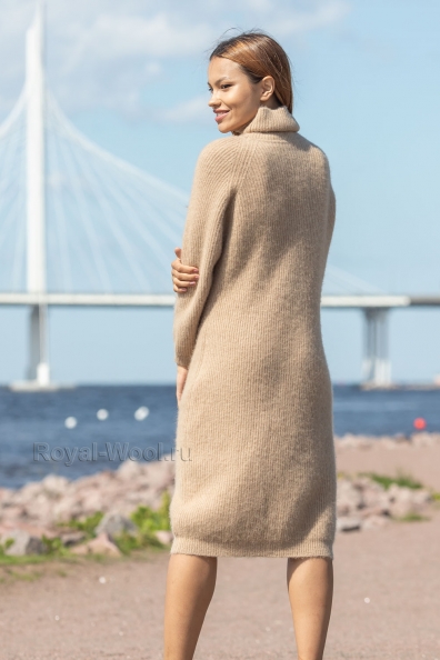Теплое платье верблюжья шерсть арт.192-74-1NR