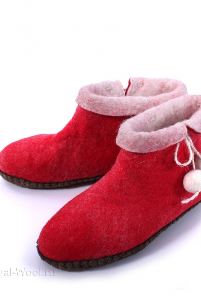 Высокие войлочные тапочки женские 214-А1