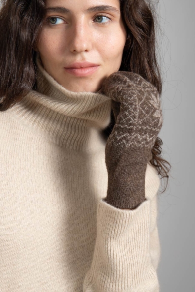 Варежки из шерсти яка «снежинка» 1071-2-UL