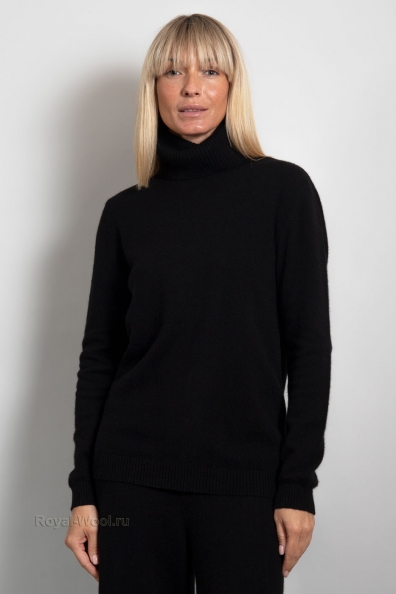 Классическая водолазка черная кашемировая 705-M