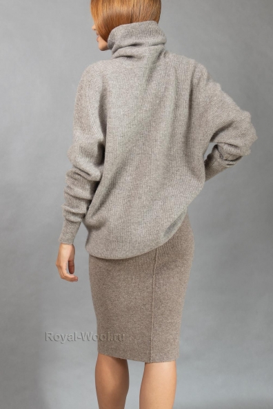 Юбка шерстяная серая (пух ягнят) 1921-97-NF