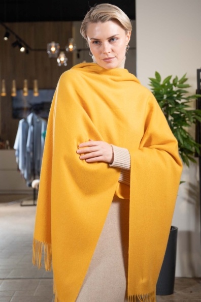 Желтый яркий палантин кашемир 154-5-12