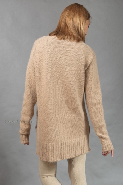 Джемпер с объемными косами светлый camel 192-25NR-5