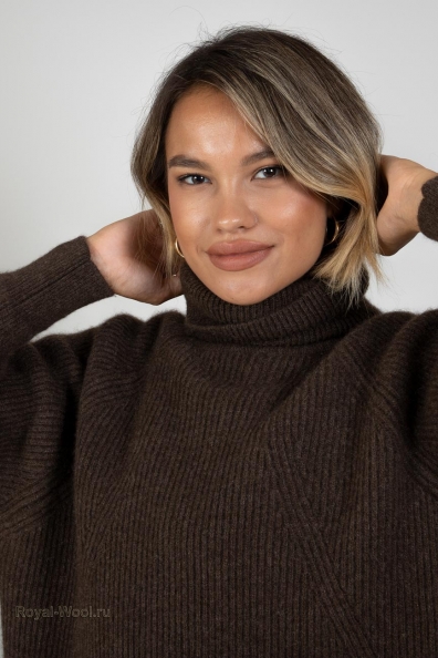 Женский длинный шерстяной свитер 1921-34-M-1