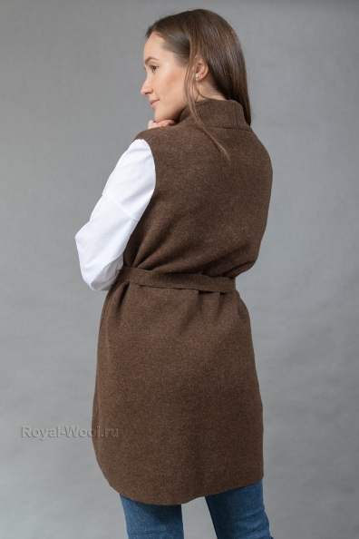 Женский длинный трикотажный жилет 450-U1