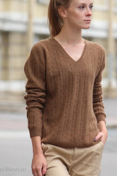 Женский пуловер верблюжья шерсть 192-23-1
