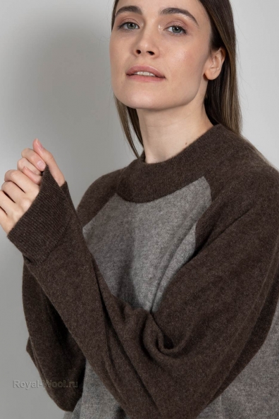 Женский свитер серо-коричневый 405-1NF