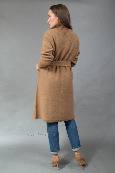 Женское пальто-кардиган на поясе 192-U-2