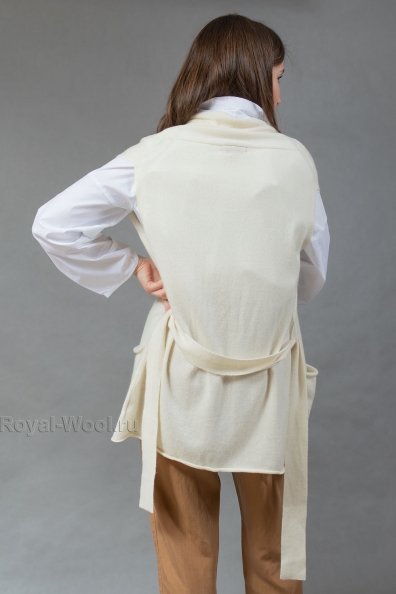 Жилет из кашемира женский на поясе 711-1