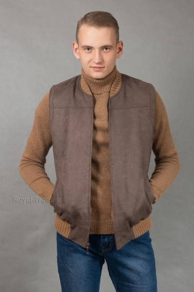 Жилет на молнии подкладка верблюжья шерсть 104-3