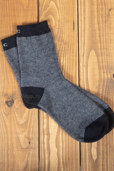 Носки шерстяные вязаные серые 1113-4