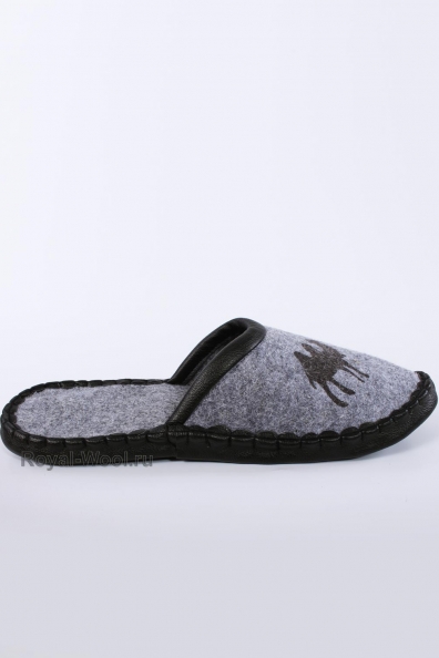 Тапочки шлепанцы войлочные серые (женские / мужские) 210-1