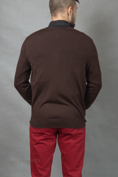 Мужской кашемировый кардиган коричневый 820-2G
