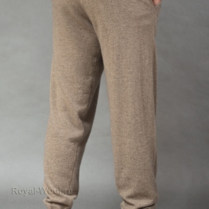 Темно-бежевые брюки из кашемира
