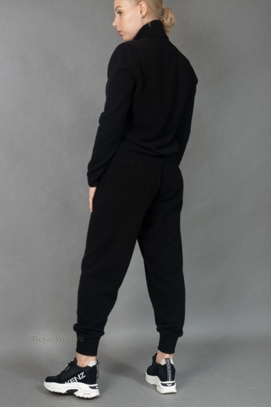 Кашемировые брюки черные женские 186-M-5