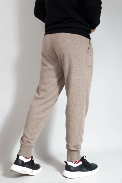 Темно-бежевые кашемировые брюки 186-M-2