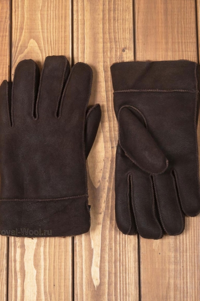 Темно-коричневые мужские перчатки из овчины 106-4-5